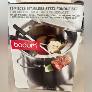 New Bodum 15 Pieces Stainless Steel Fondue Set